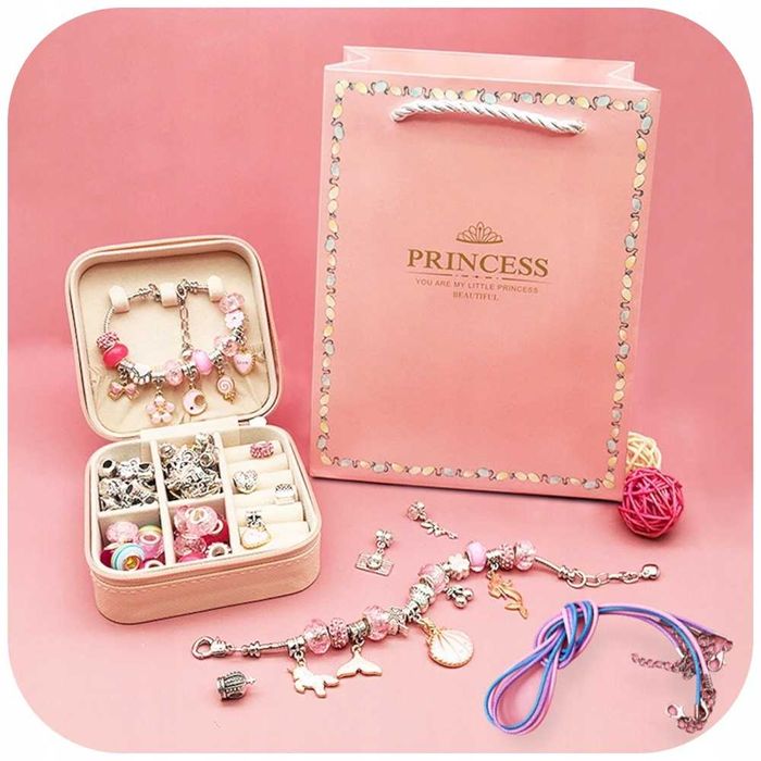 ZESTAW DO ROBIENIA BRANSOLETEK biżuterii naszyjników dzień dziecka