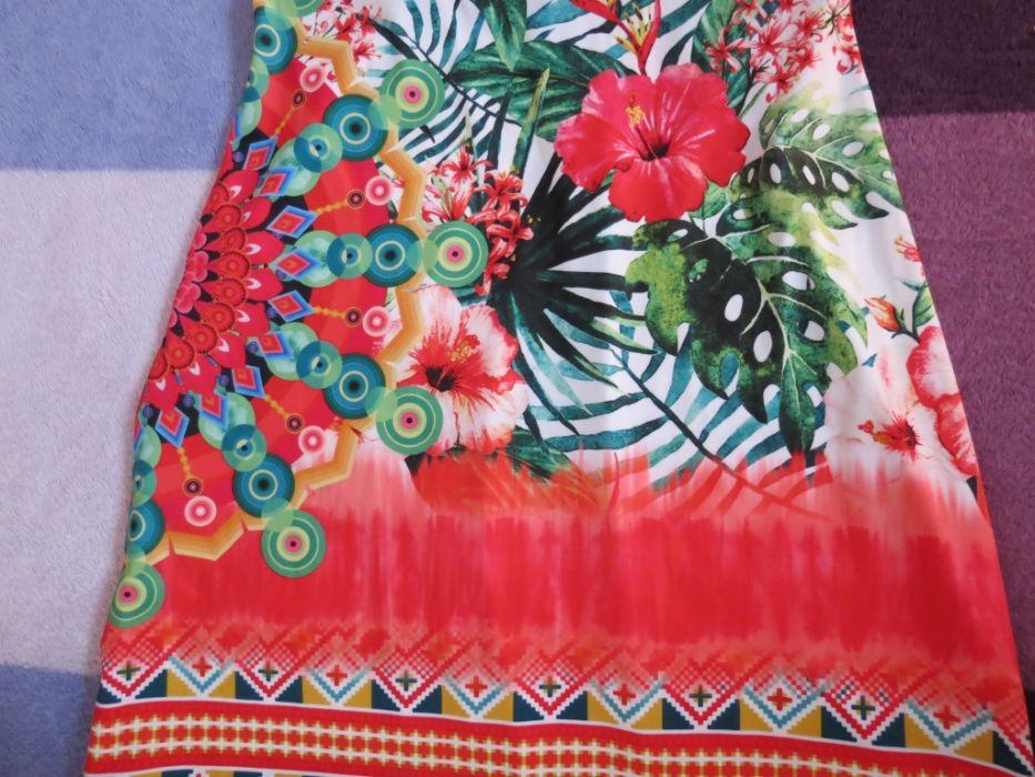 Cudowna sukienka w egzot. kwiaty i mandale - La Voila. Styl Etno,Boho