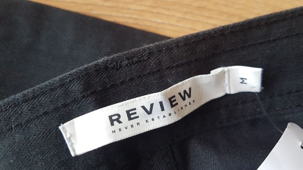 Review spodnie cargo z szerokimi nogawkami męskie czarne jogery M