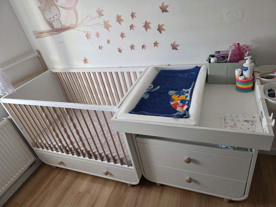 Łóżeczko i komoda - komplet IKEA