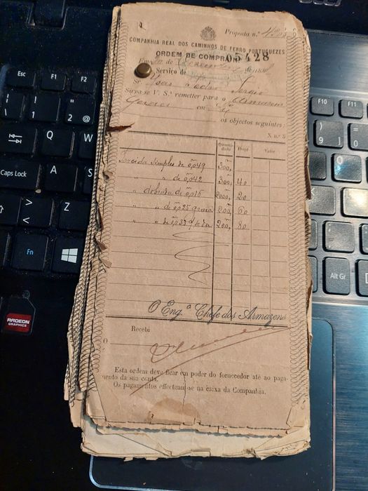 Real cp comboios portugueses papeis muito antigos