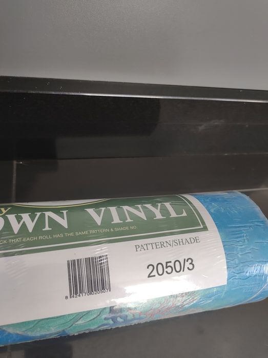 Nowa niebieska wzorzysta tapeta ścienna Exclusive Luxury Blown Vinyl