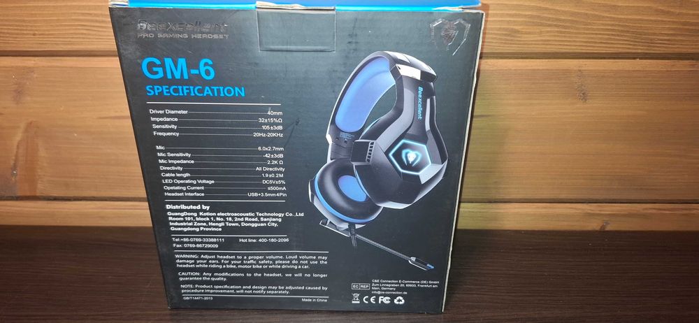 Słuchawki z Mikrofonem - BEEXCELLENT GM-6 - Czarno-Niebieskie