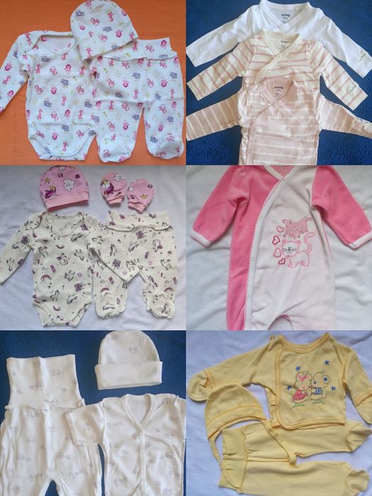 Боді повзунки розпашонки шапочки комплекти Sinsay 56р 0-2м