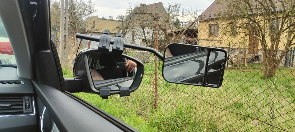 Lusterka dodatkowe do holowania przyczepy, przedłużenie lusterek
