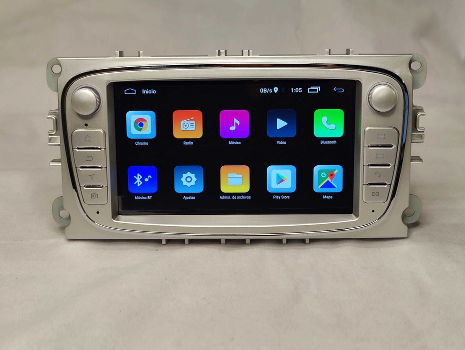 Radio 2 DIN Android para Ford C-MAX S-MAX Galaxy Focus - Novo - Silver