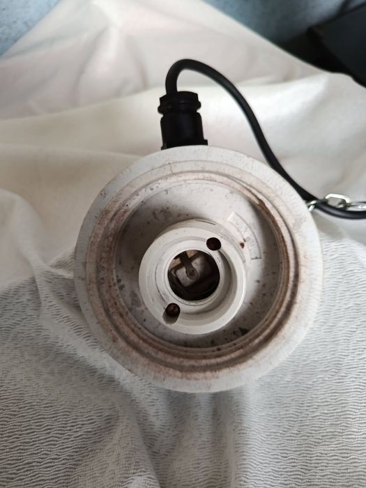 Ceramiczna Lampa sufitowa OPS wisząca Prl Industrialna. Dostępne 2sztuki.