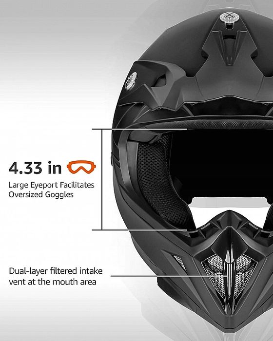 Kask Motocyklowy Cross Enduro Quad YEMA YM-915 Pełny Integralny Offroa