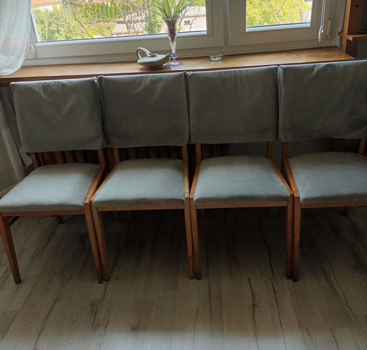 Krzesła tapicerowane PRL retro vintage 4 sztuki