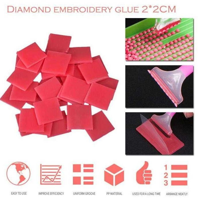 Клей-гель для алмазної вишивки мозаїки 8мм х 8мм-20шт