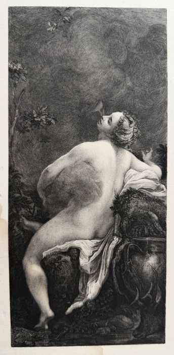 William Unger Die Bacchantin Bachantka XIX wiek akwaforta