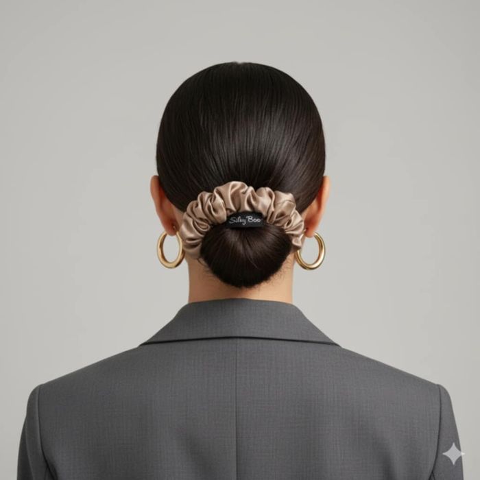 Jedwabna gumka do włosów SilkyBoo scrunchie rozmiar mini handmade