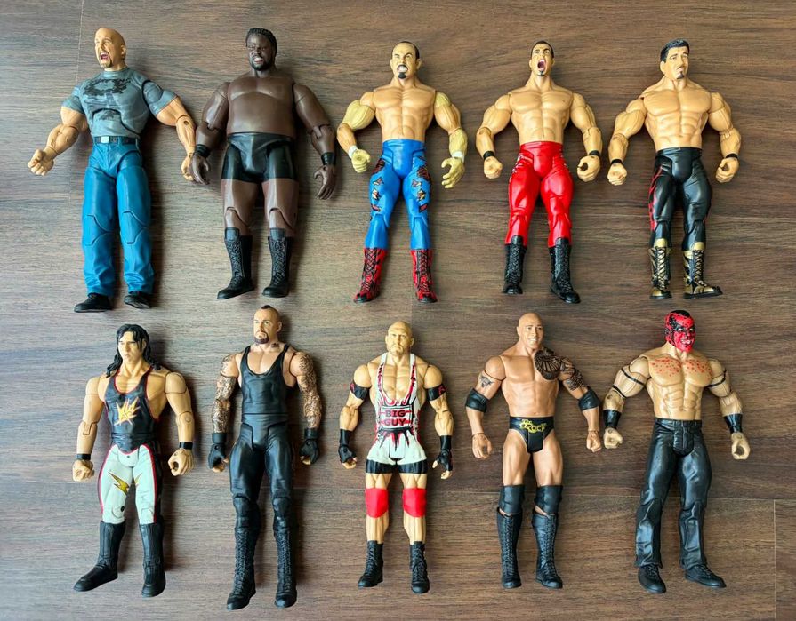 Bonecos wwe figuras wrestling ringue titulos cintos elite acessorios