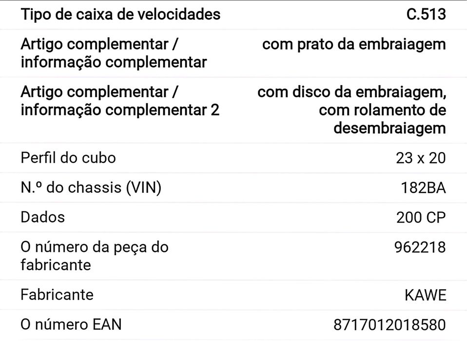 Vendo Embreagem Nova