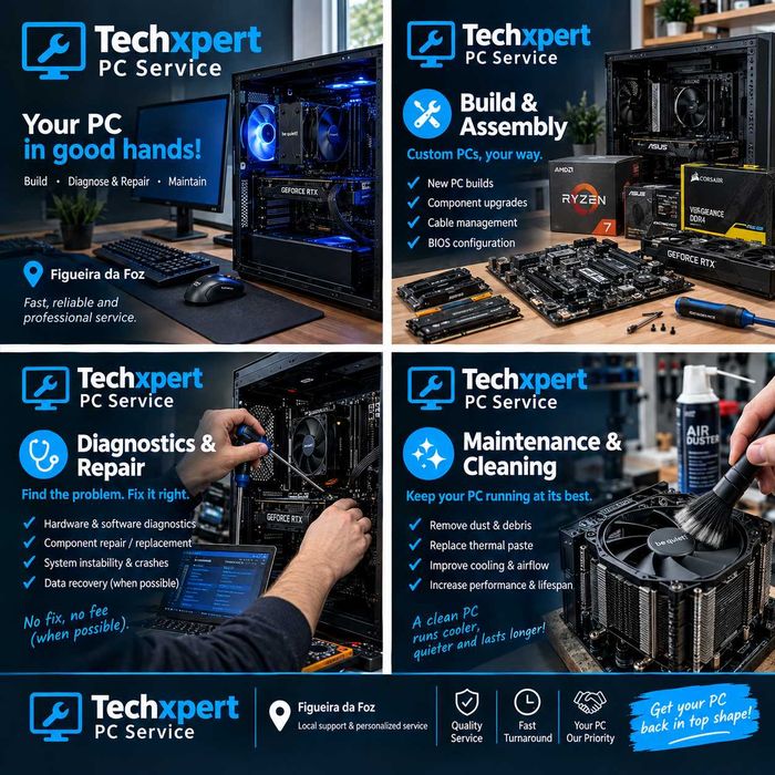 TechXpert | PC Repair, Maintenance & Custom Assembly - Figueira da Foz