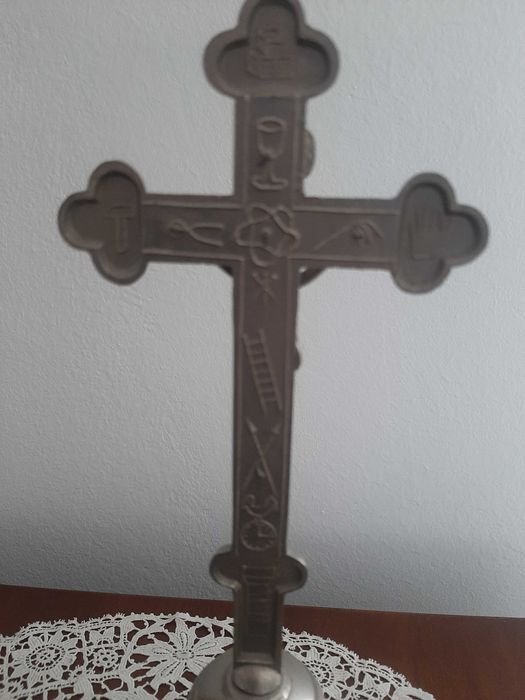 Tradycyjny zestaw kolędowy krzyż 2 x świecznik