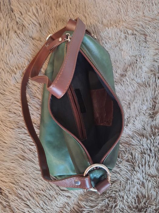Torebka damska zielona - Skóra naturalna