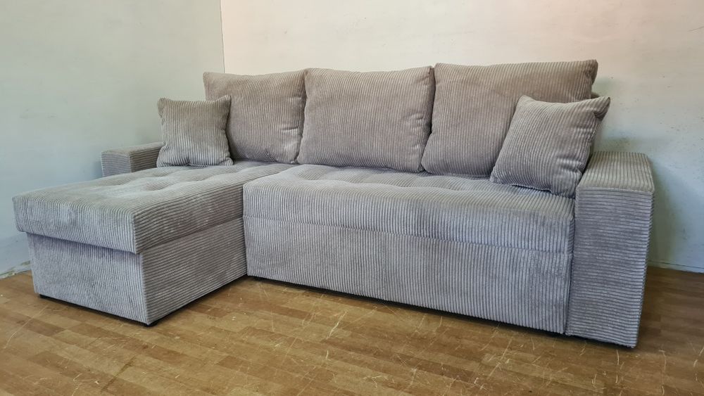 Nowy Narożnik automat sprężyny sztruks welur plusz sofa rogówka kanapa