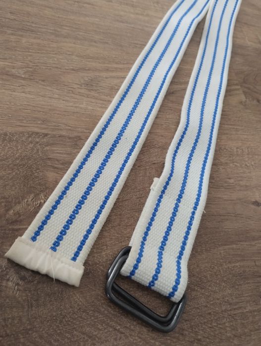 Pasek parciany biało niebieski