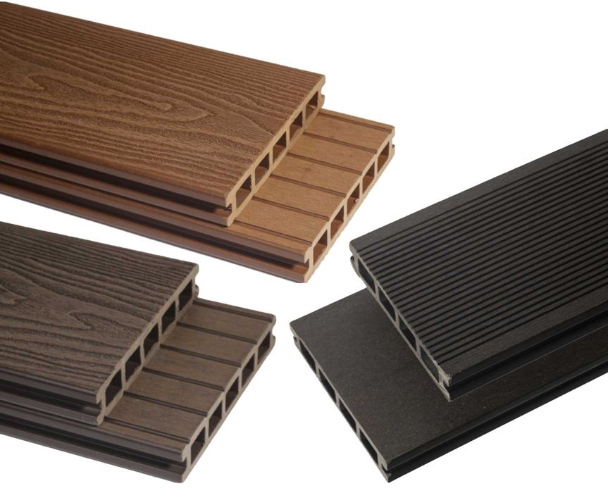 deska tarasowa kompozytowa PACO RYFL i 3D grafit orzech teak 2,2m mb