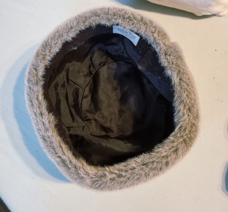 Toczek a'la norka , futro sztuczne czapka