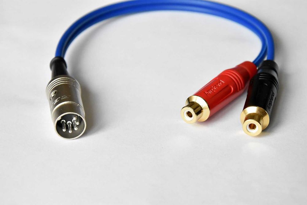 Interkonekt przejściówka DIN5 do 2 RCA żeński gramofon NAIM
