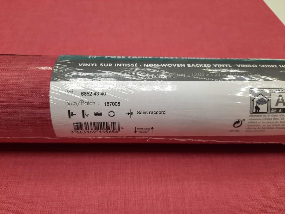 Виниловые обои 0,53м фон малиново-красный