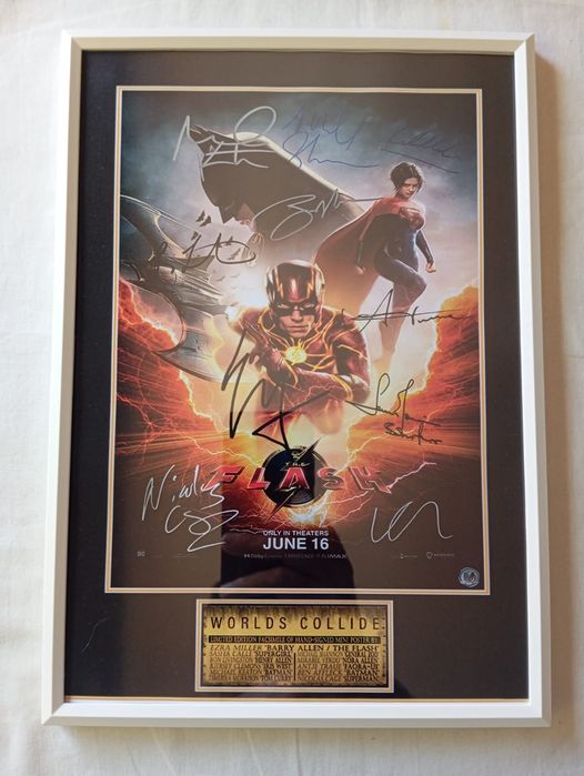 Moldura Filme The Flash com Autógrafos (A4)