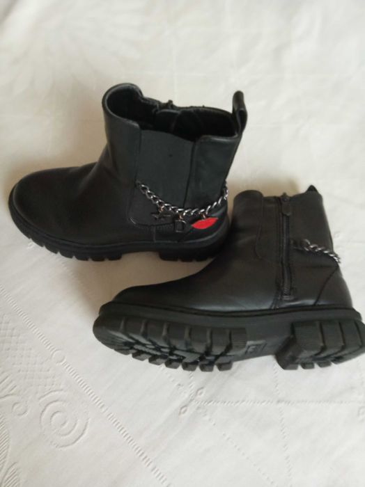 Kozaki trzewiki dziewczęce DeeZee r. 33 na zamek czarne