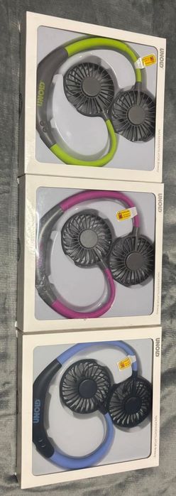 Lekki Wentylator na szyję dostępny w 3 kolorach.