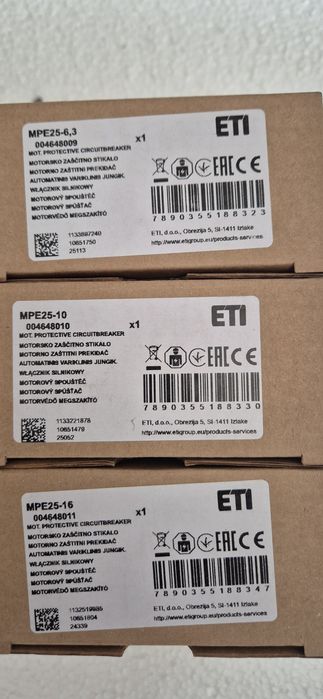 Автомат захисту двигуна ETI MPE 25 1a, 2.5A, 4A 6.3А 10А,