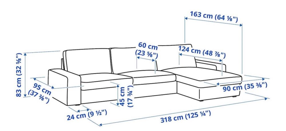 Sofá L Ikea Kivik