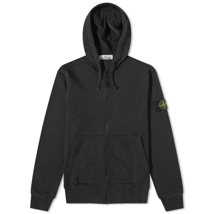 Зип Худи Stone Island Classic Black Patch Zip Hoodie Стон Оригинал