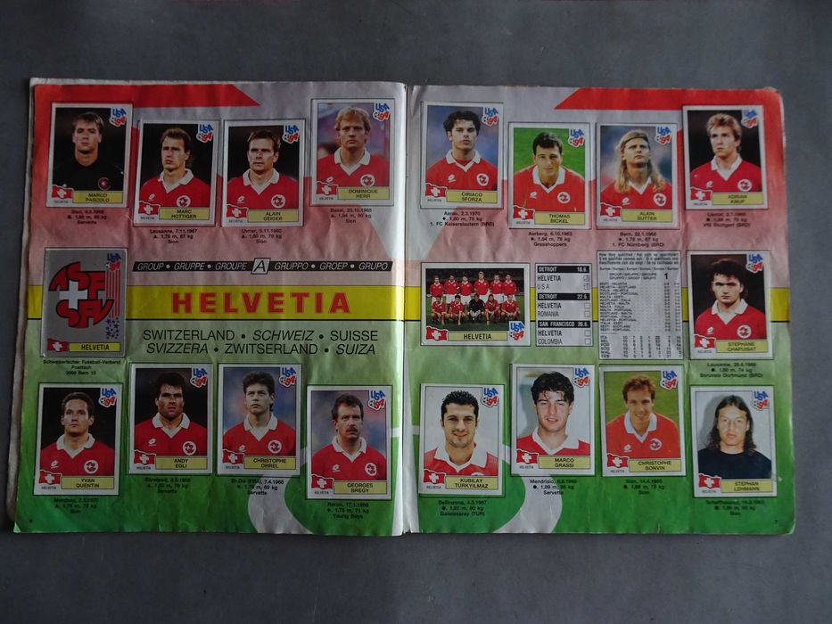 Caderneta cromos de futebol USA 94 World Cup Panini (faltam 2 cromos)