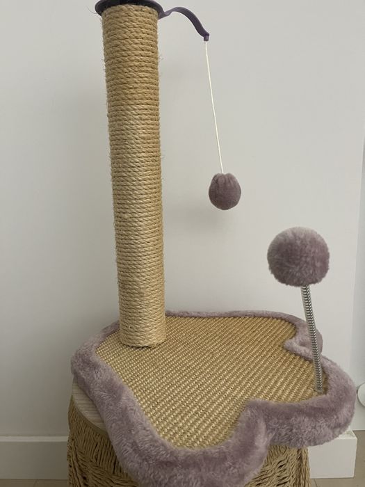 Arranhador para Gato com Brinquedos – Bom Estado