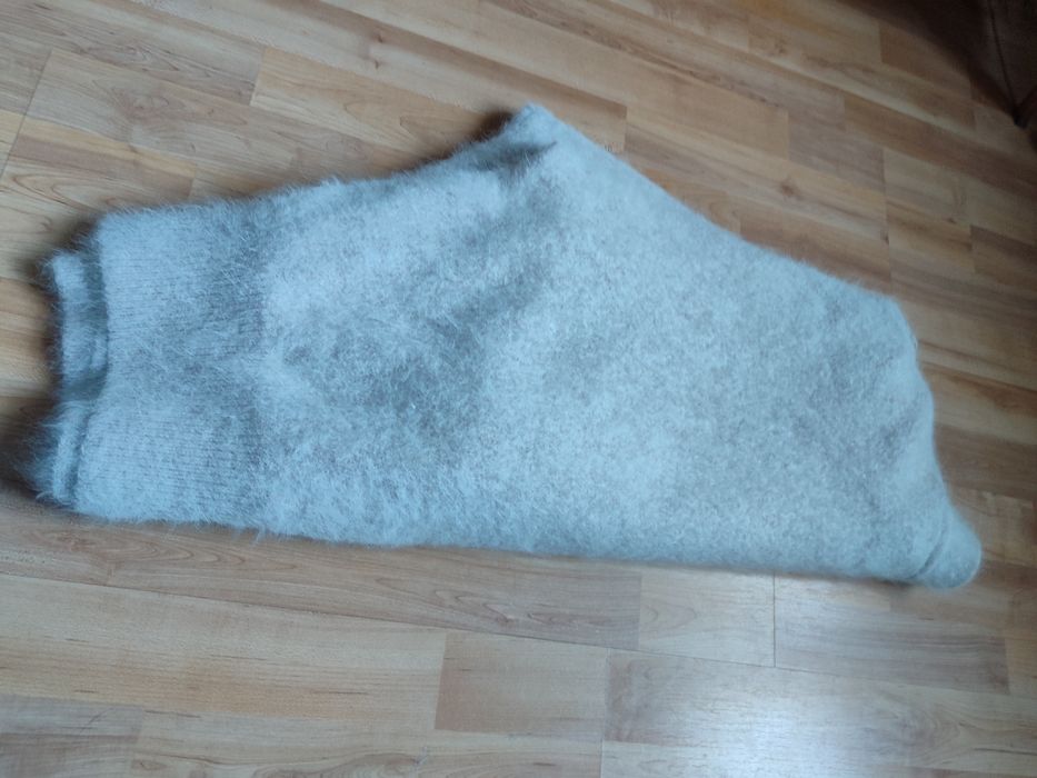 Sweter angora PRL aplikacje na podszewce