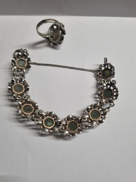 Zestaw Vintage Trachten: Bransoletka i Pierścionek - Srebro Próby 835,