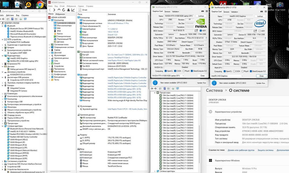 НОВЫЙ Lenovo ThinkPad P16 Gen2 i7-13850HX 5.3GHz 32gb 512gb Nvidia 6gb