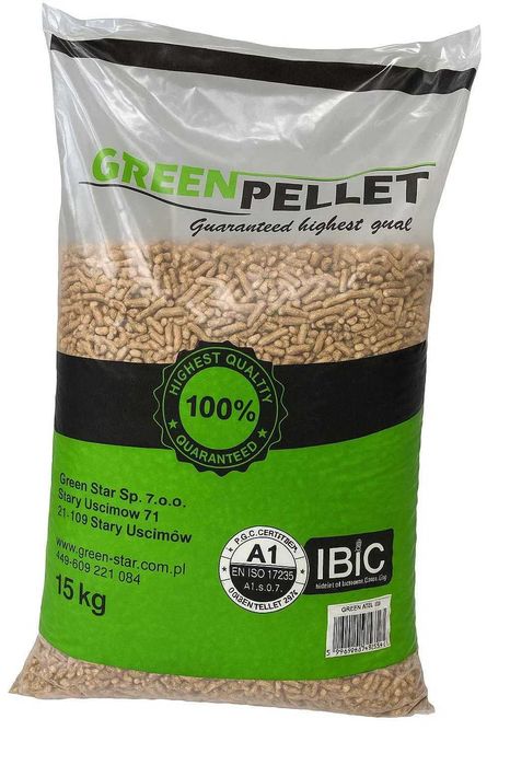 Pellet drzewny GREEN Pellet, sosnowy certyfikat A1 WYSYŁKA