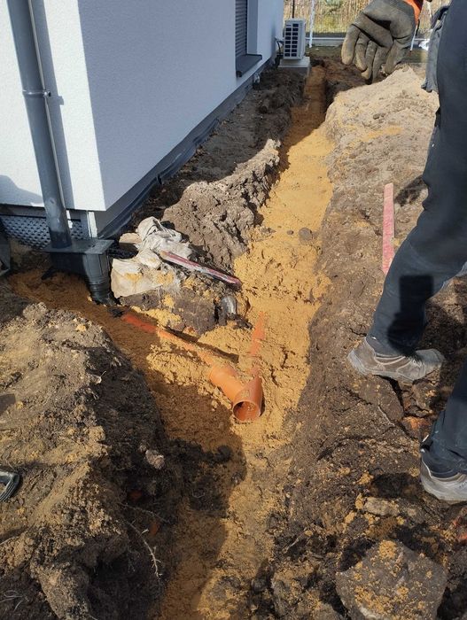 kanalizacja deszczowa  odwodnienie  zbiornik na deszczówkę niwelacja