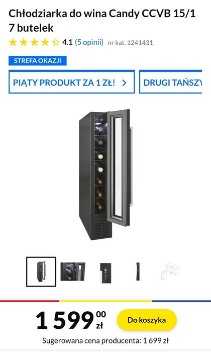 Prawie nowa chłodziarka Candy CCVB 15/1