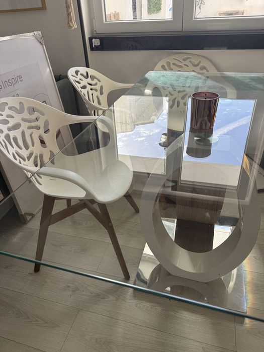 Mesa de jantar 6 pessoas de vidro