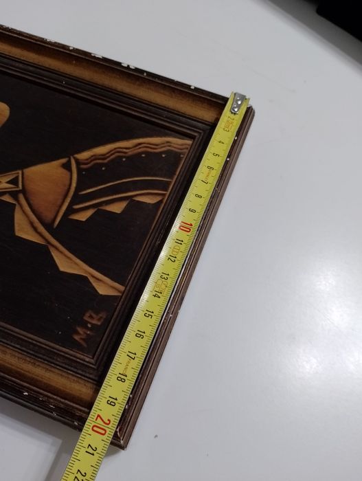 Stary obraz  sygnowany, drewniany