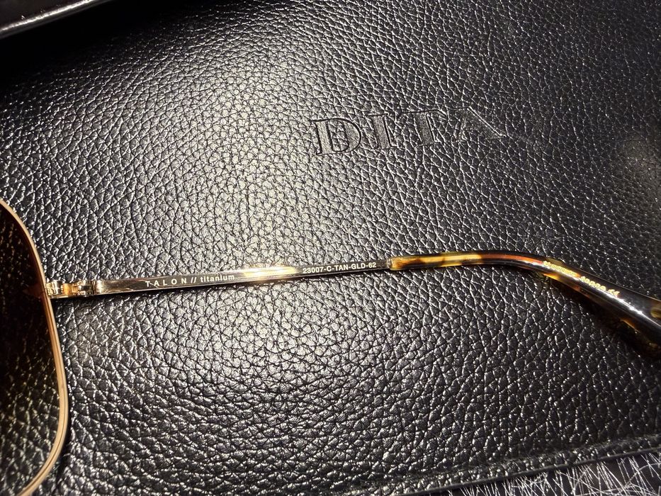 Okulary DITA Talon złote brazowe szkła cartier