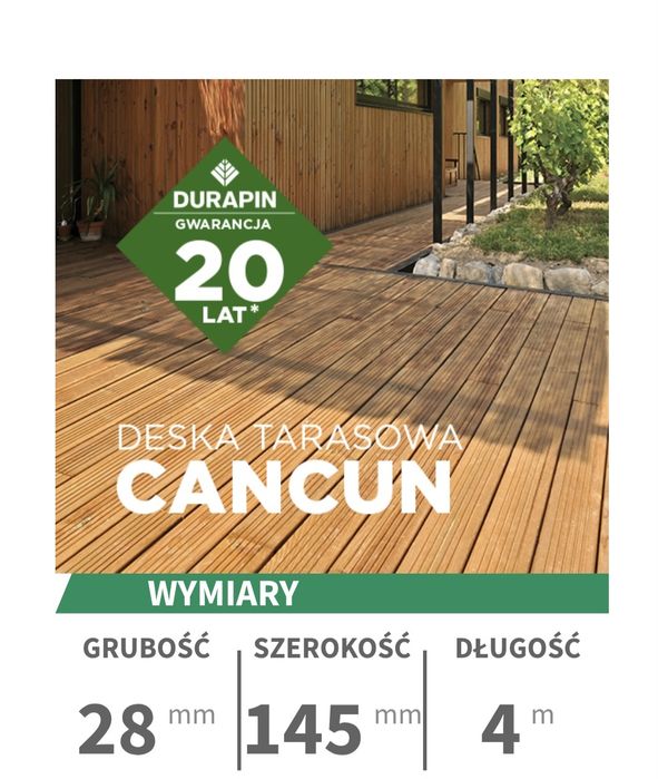 Deska tarasowa CANCUN – Durapin, gwarancja 20 lat
