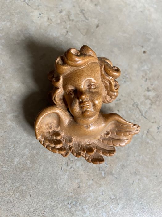 Putti Anjo Cristo madeira trabalhada a mão