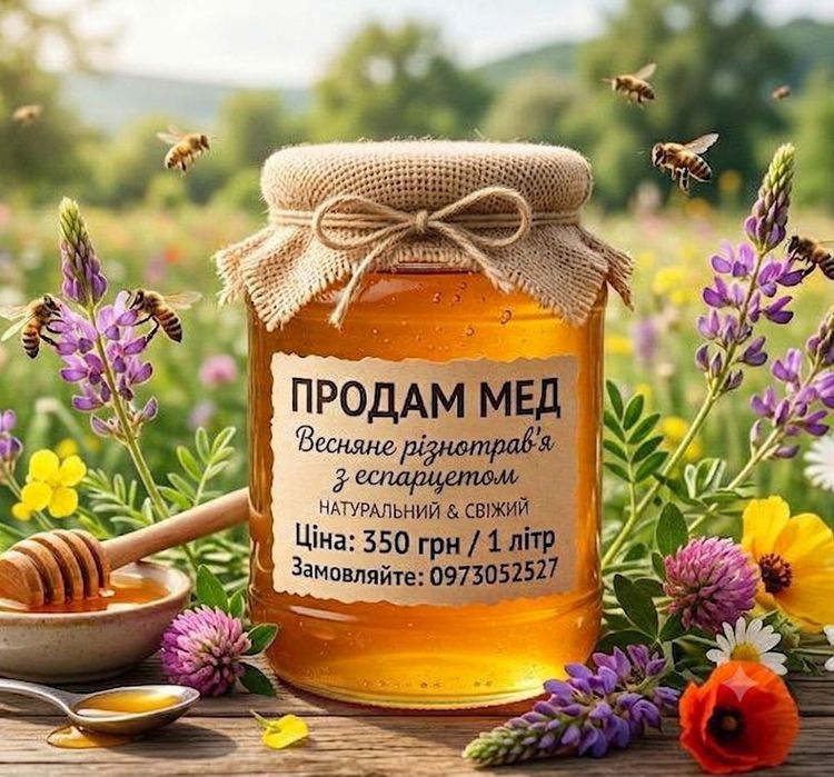 Мед різнотрав'я з еспарцетом
