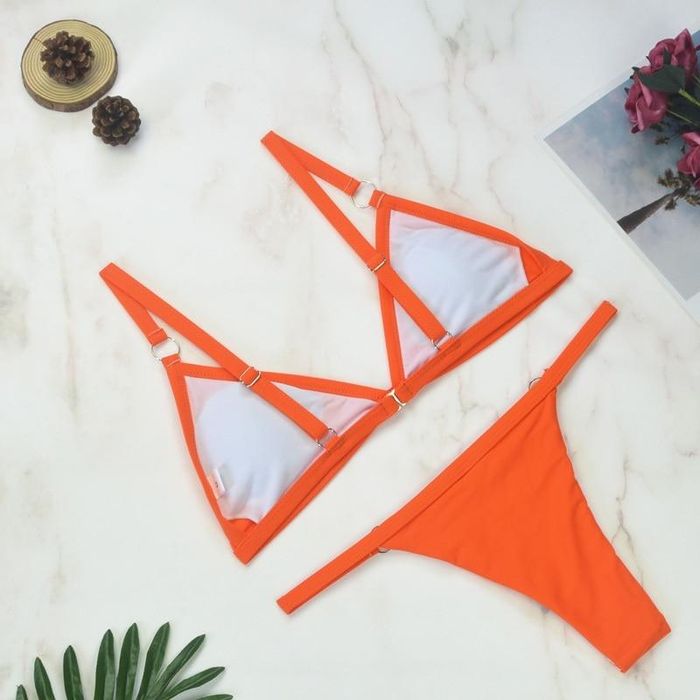Strój kąpielowy dwuczęściowy bikini pomarańczowy M 38