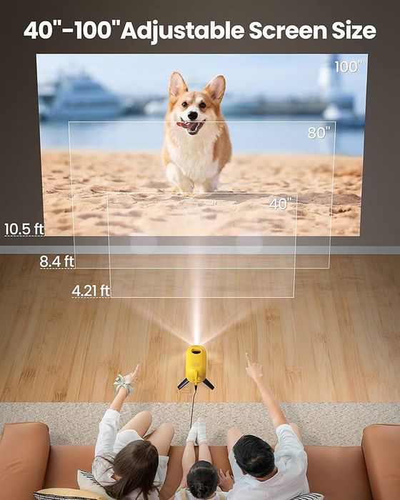 Projektor LED WiFi Bluetooth – HDMI USB | iOS Android