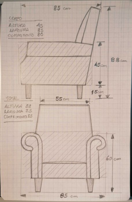 Sofá / poltrona em napa